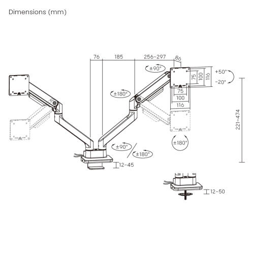 Monitorarm - Dubbel