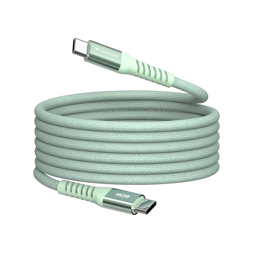 [EDE-GRE-M12]  USB-C to USB-C Magnetic 120 cm - Green