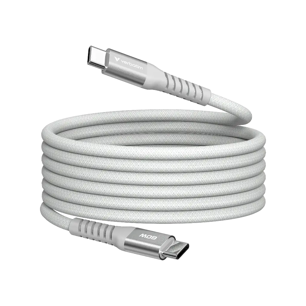 USB-C to USB-C Magnetic 120 cm - White/Grey