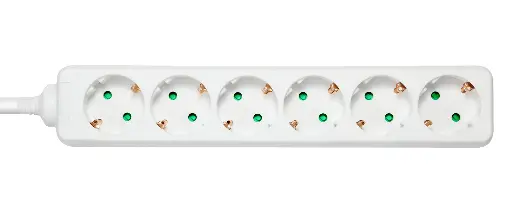 [EDE-WHT-6el1.5m] Power Strip 6, 1.5m, white
