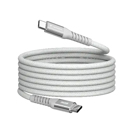 [EDE-WHT-M12] USB-C to USB-C Magnetic 120 cm - White/Grey